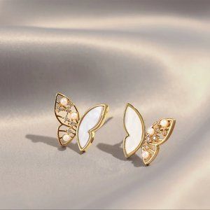 New Butterfly Asymmetrical Stud Earrings